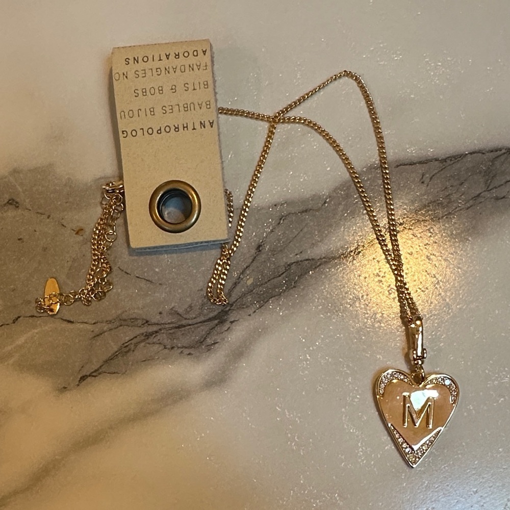 Anthropologie NWT pendant necklace - initial M